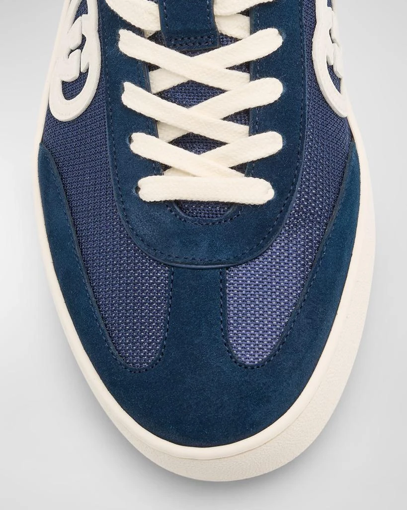 Gucci Men's G75 Canvas and Suede T-Toe Low-Top Sneakers 6