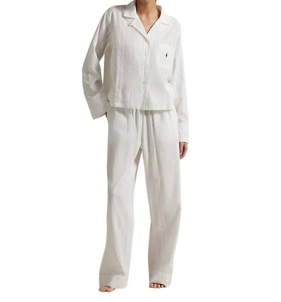 Ralph Lauren Polo Ralph Lauren - Striped Poplin Shirt & Pant PJ Set