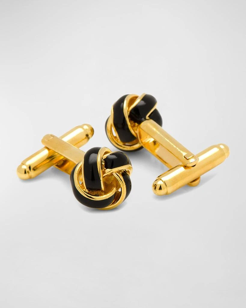 Cufflinks Inc. Black and Gold Knot Stud Set 3