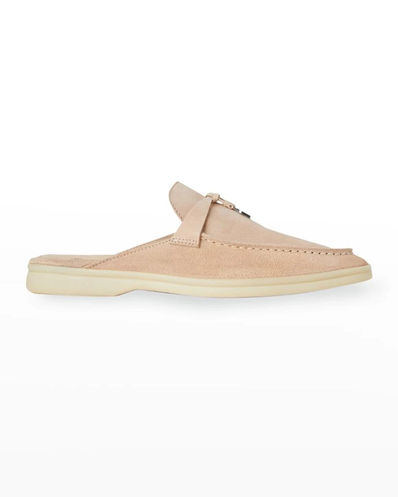 Loro Piana Babouche Charms Walk Suede Mule Loafers 1