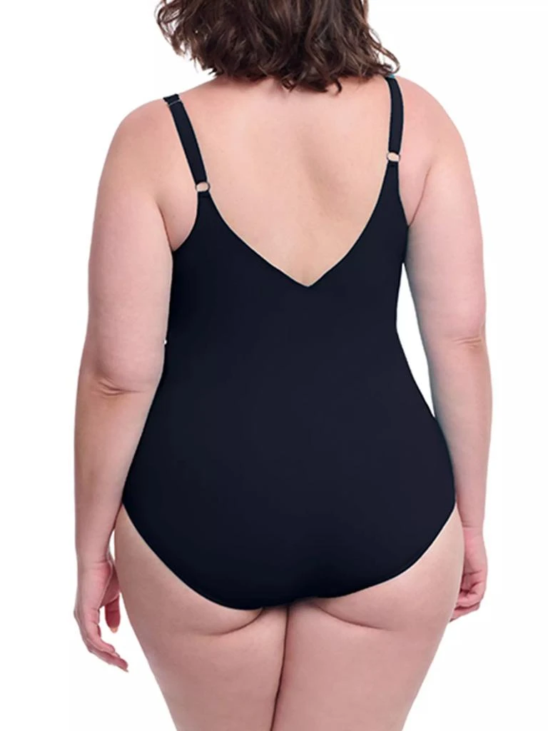 Gottex Swimwear Plus Tutti Fruitti Asymmetric Ruffle One-Piece Swimsuit 3