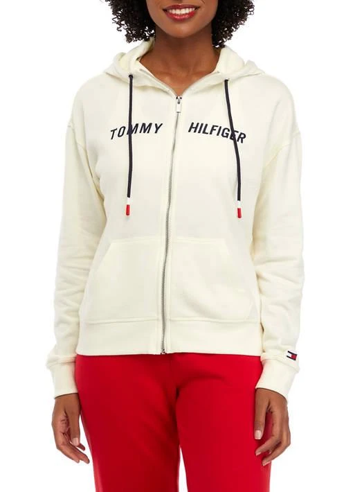 Tommy Hilfiger Hilfiger Sport Womens Zip Front Hoodie With Embroidered Logo 1