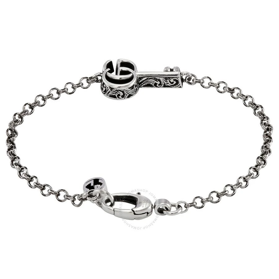 Gucci Gucci Ladies 925-Sterling Silver Double G Key Bracelet, Size 17 3