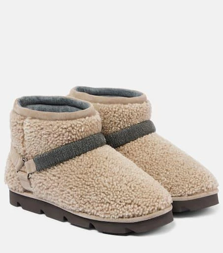 Brunello Cucinelli Monili Beads shearling snow boots 1