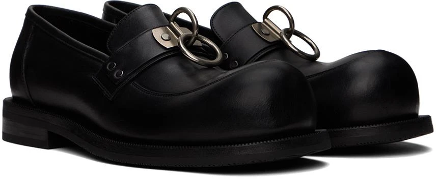 Martine Rose Black Bulb Toe Ring Loafers 4