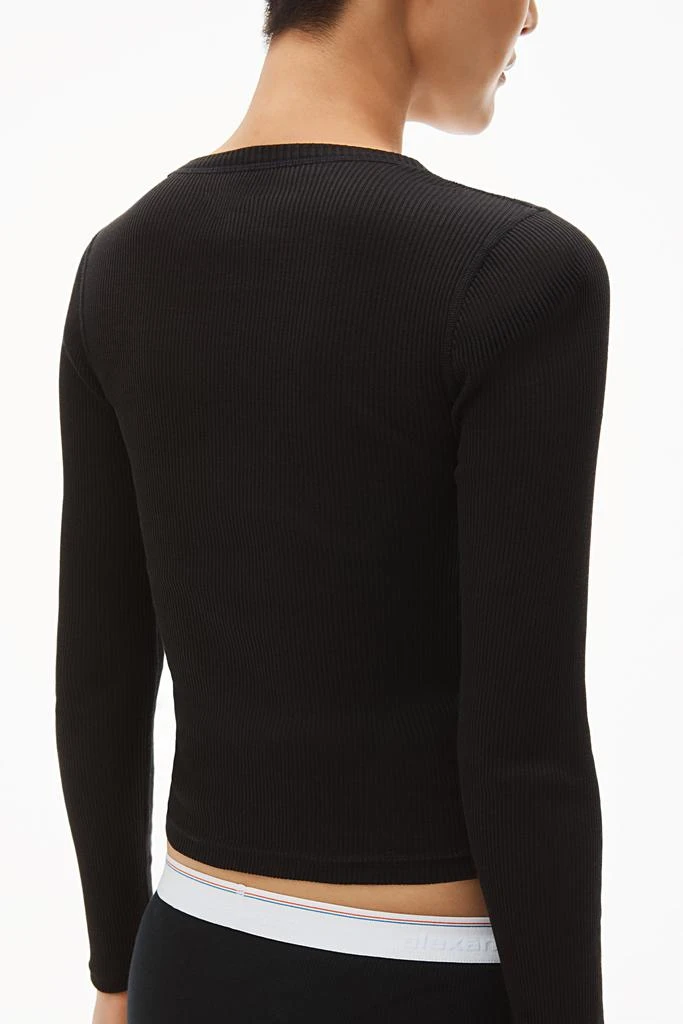 Alexander Wang Long-Sleeve Tee in Ribbed Cotton Jersey 4