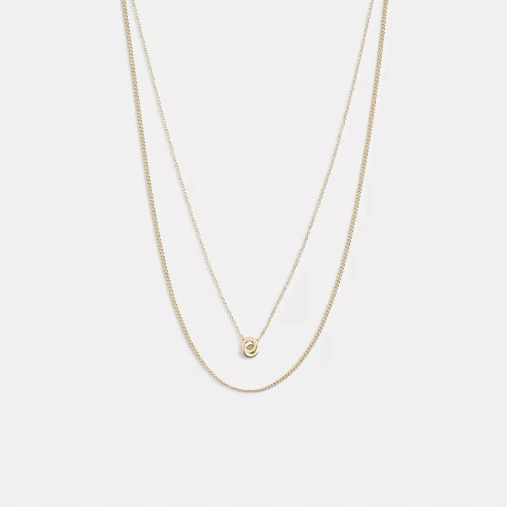 COACH® Delicate Interlocking Layered Necklace 1