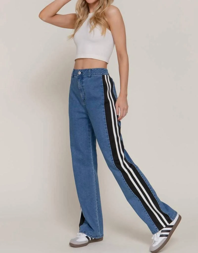 Active Basic Active Basic - Side Stripe Straight Fit Denim Pants 3