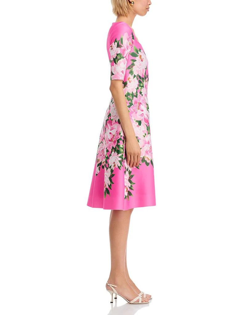 Teri Jon Scuba Square Neck Flower Print Dress 5