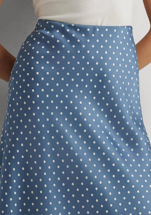 Ralph Lauren Ralph Lauren Polka Dot Satin Charmeuse Midi Skirt 4