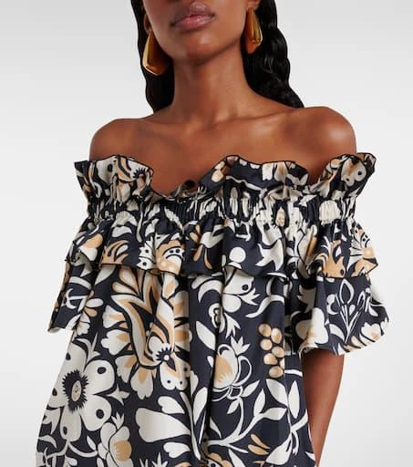 LA DOUBLE J Breakfast ruffled cotton poplin midi dress 4