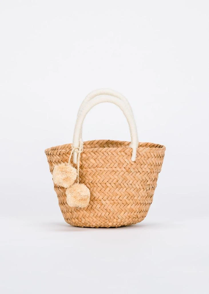 Kayu Mini St Tropez Pom Pom Straw Tote 6