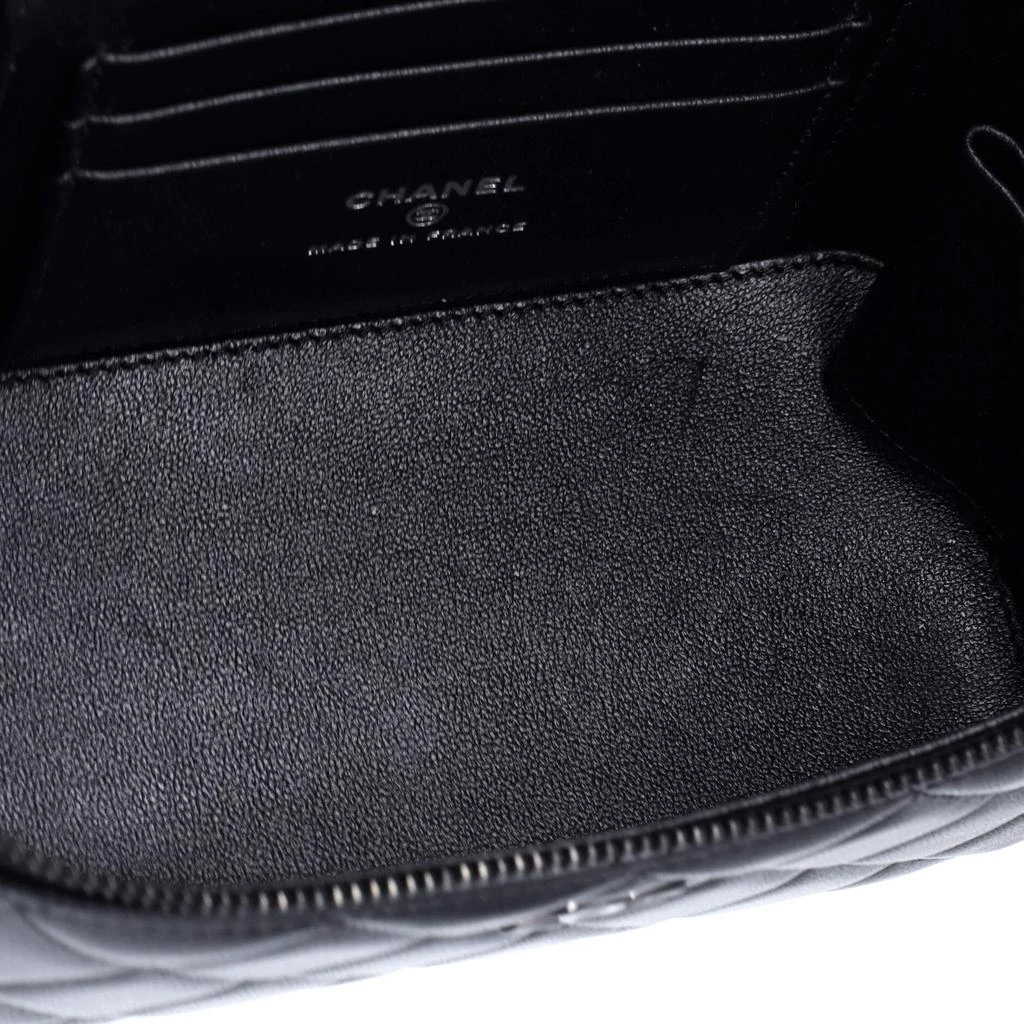 Chanel So Black Top Handle Vanity Case with Chain Quilted Lambskin Small 5