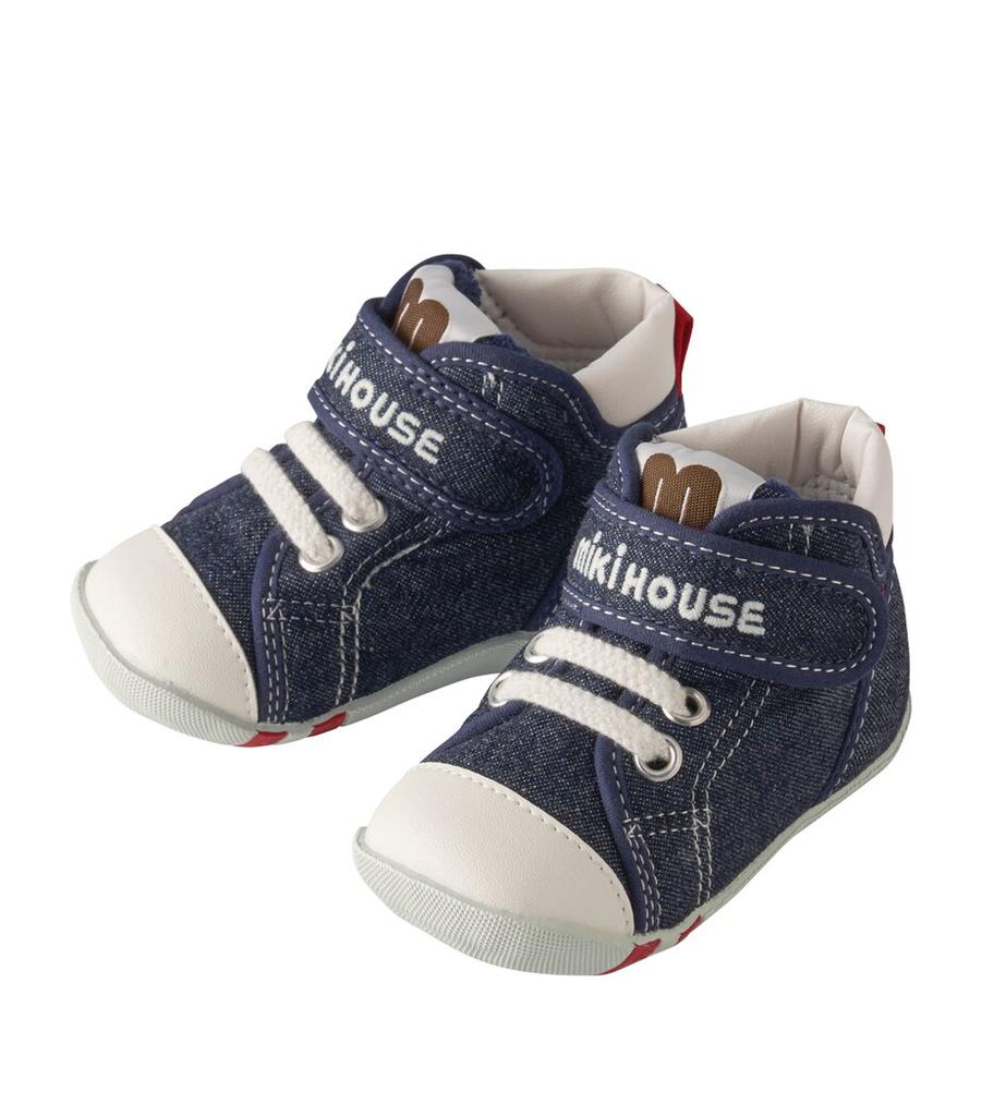 Miki House Canvas Logo Strap Sneakers