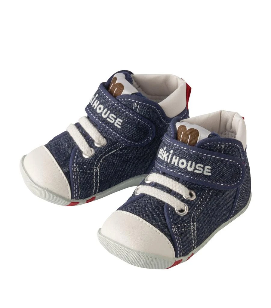 Miki House Canvas Logo Strap Sneakers 1