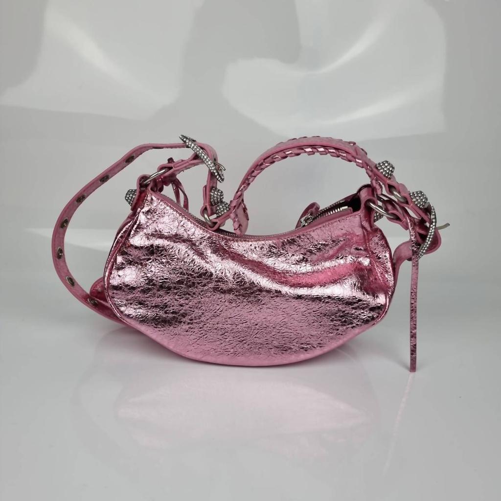 INZI Rhinestone Accents Crossbody Bag In Pink