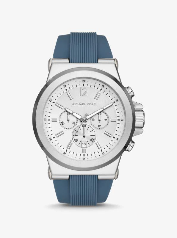 Michael Kors Oversized Dylan Silver-Tone and Silicone Watch 1