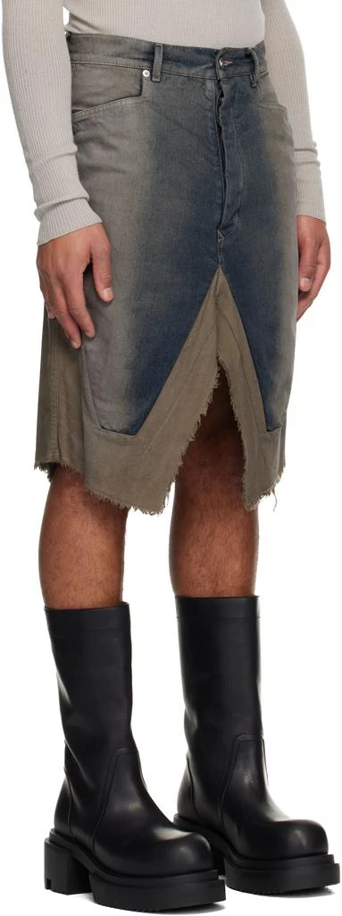 Rick Owens Gray Concordians Slivered Denim Midi Skirt 2