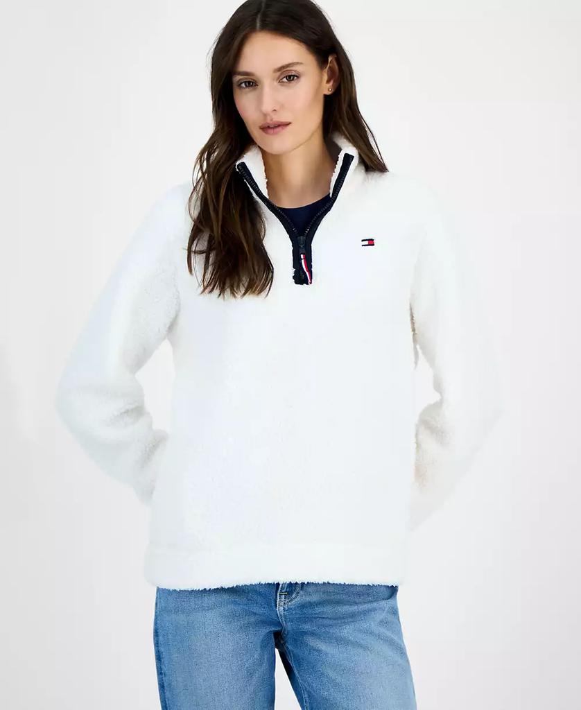 Tommy Hilfiger Women's Quarter-Zip Faux-Sherpa Jacket