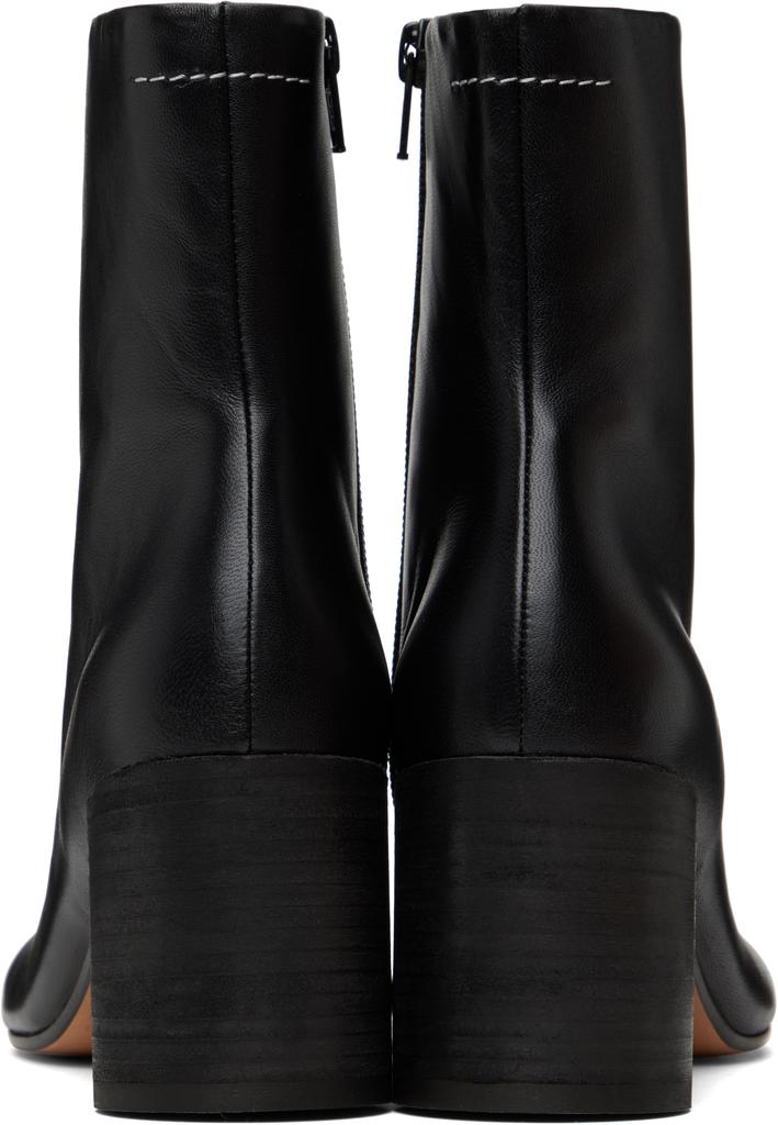 【関税＆送料込み】Mm6 Maison Margiela 'Anatomic' Black Lea Black Anatomic Ankle Boots by MM6 Maison Margiela on Sale