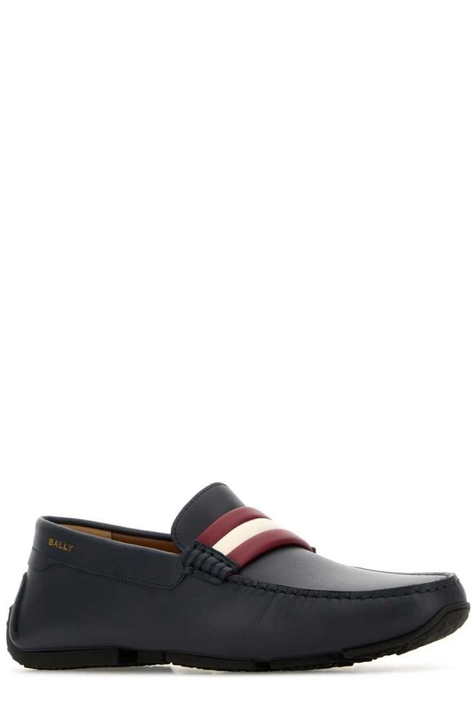 Bally Black and White Leather Loafers Slip-Ons BALLY Size 9.5 Black White Stripe Leather Slip On Loafers  main image 2