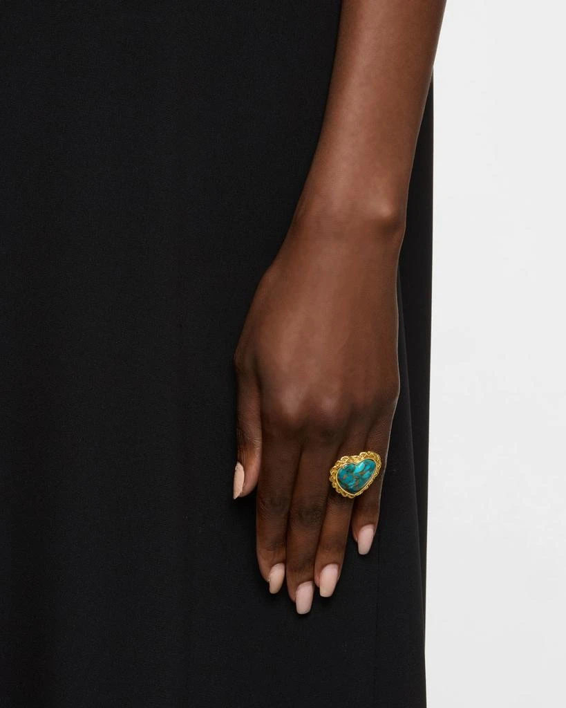 NEST Jewelry Turquoise Heart Rope Chain Statement Ring 2