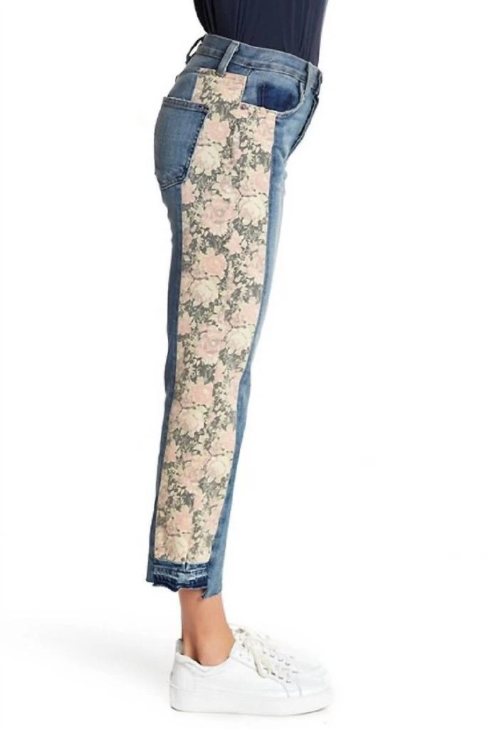 Current Elliott Uneven Seemed Original Straight Floral Jeans In Blue 2