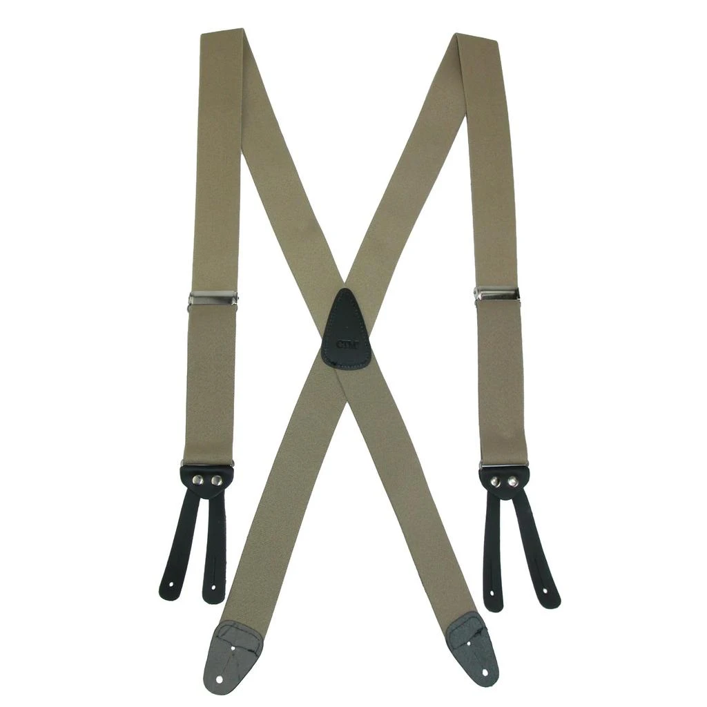 CTM Men's Elastic Basic X-Back Button-End Suspenders 1