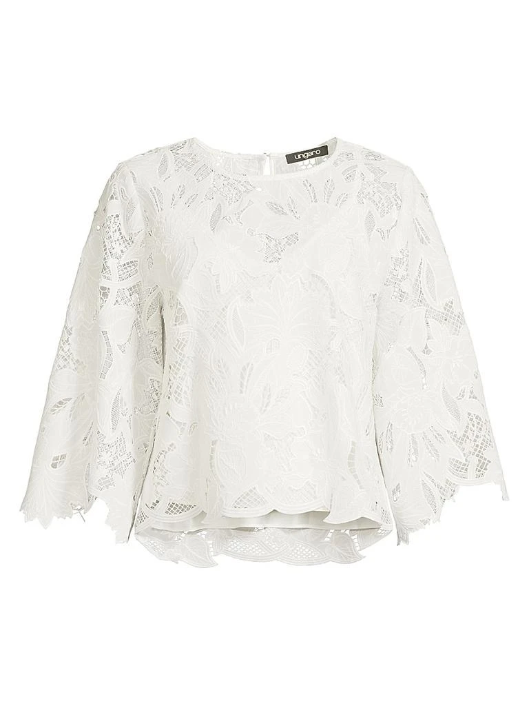 UNGARO Vienna Lace Three-Quarter Sleeve Blouse 1