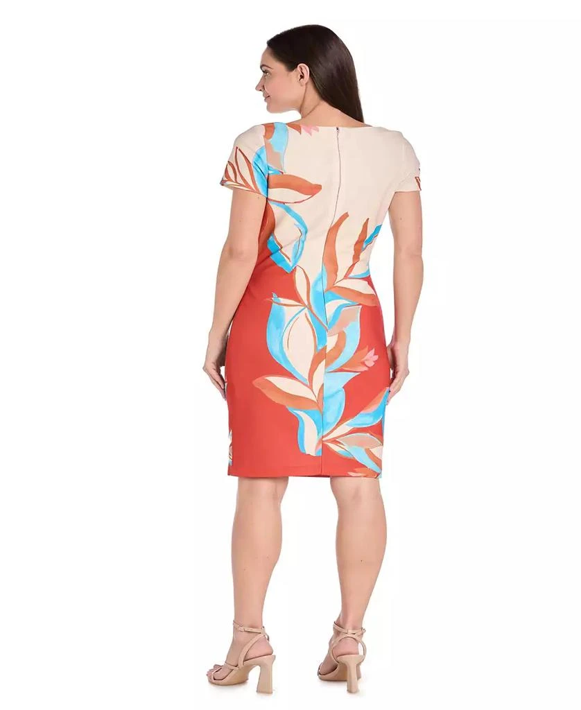 R & M Richards R & M Richard Petite Colorblocked Placement-Print Sheath Dress 4