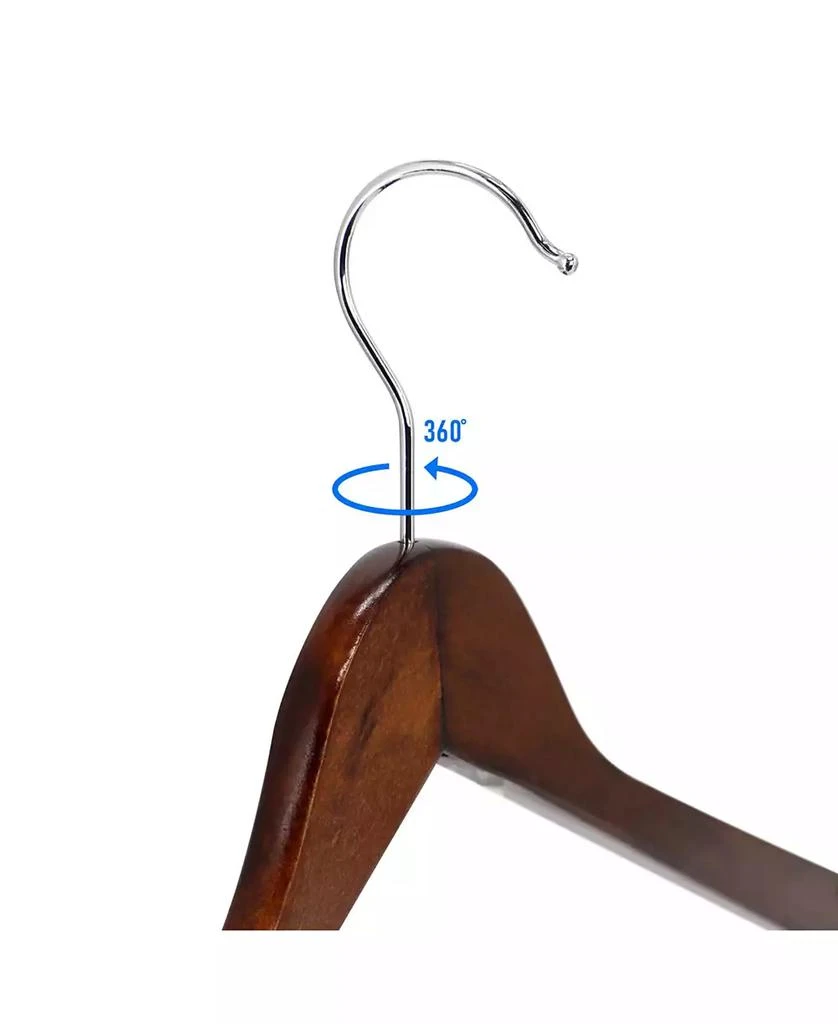 MegaChef 20 Piece Acacia Wood Swivel Hook Hanger Set in Light Brown 3