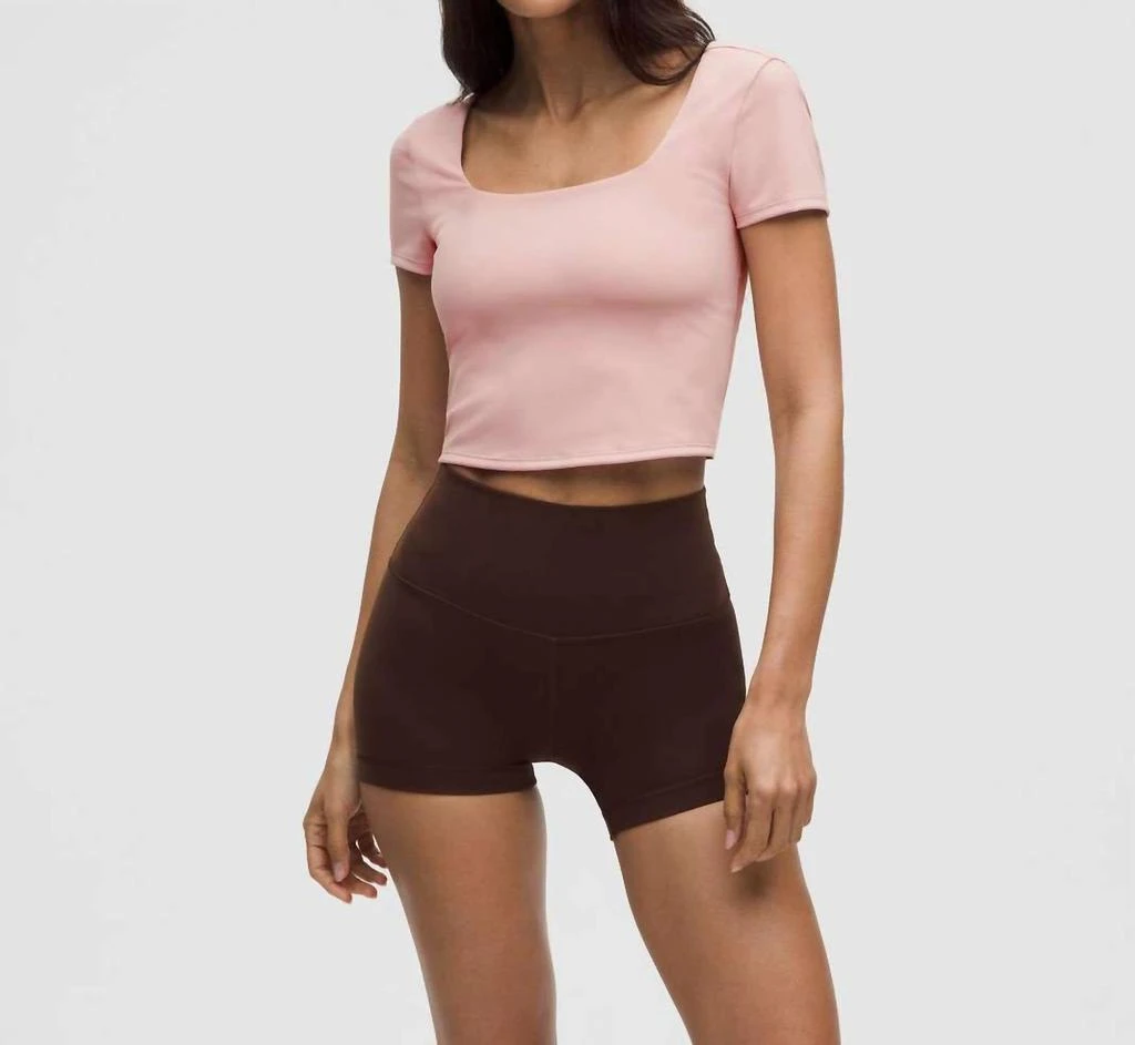 Lululemon Wunder Under Smoothcover Square Neck Tee In Pink Haze 1