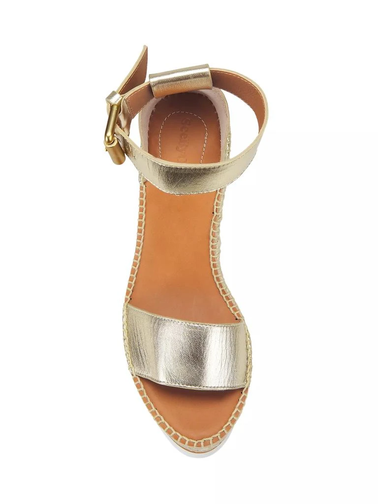 See by Chloé Glyn Metallic Leather Espadrille Wedges 5