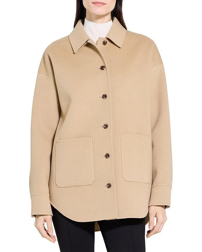 Theory Oversized Wool 
Cashmere Shirt Jacket