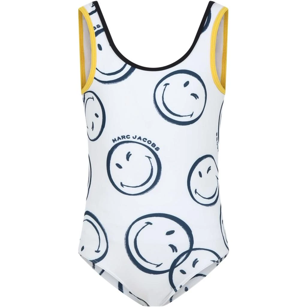Marc Jacobs Ivory Swimsuit For Girl With All-over Smiley Face 1