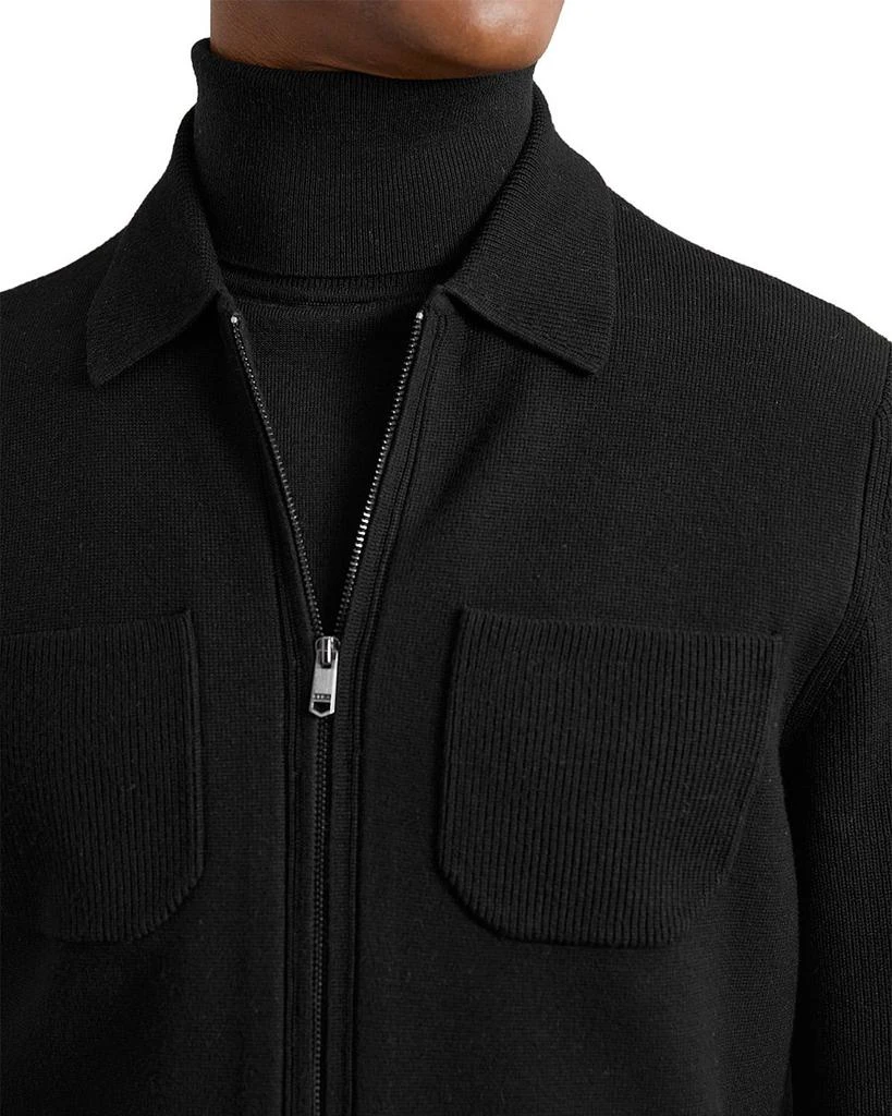 REISS Roberto Long Sleeve Zip Through Ribbed Four Pocket Shirt 4