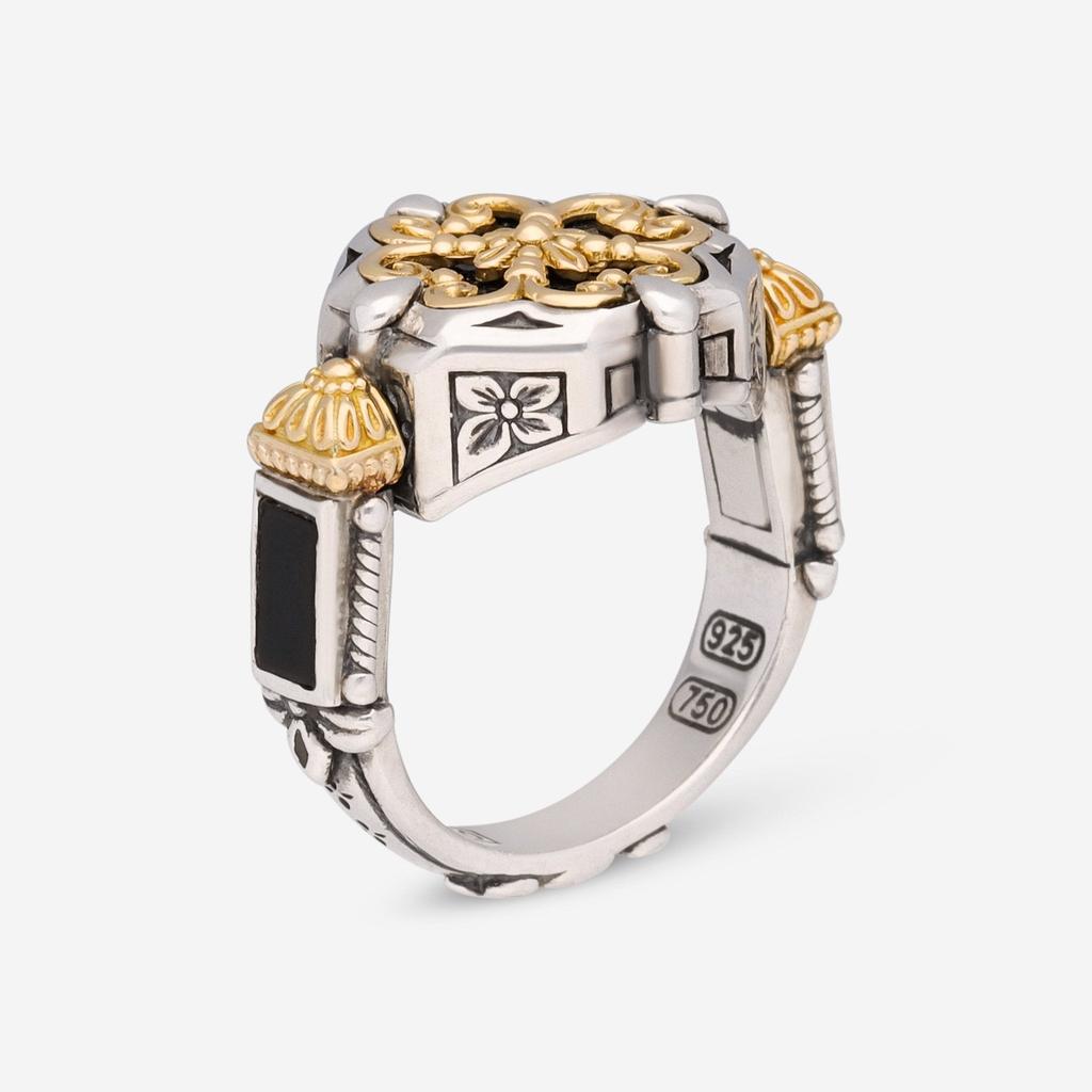 Konstantino Konstantino Calypso Sterling Silver and 18K Yellow Gold, Onyx Statement DMK2117-120