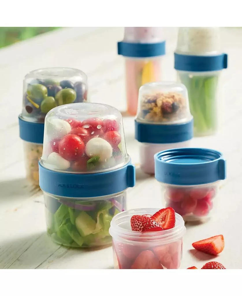 Lock & Lock Easy Essentials Twist Two Way Food Storage Container Set, 12-Piece, Clear 4
