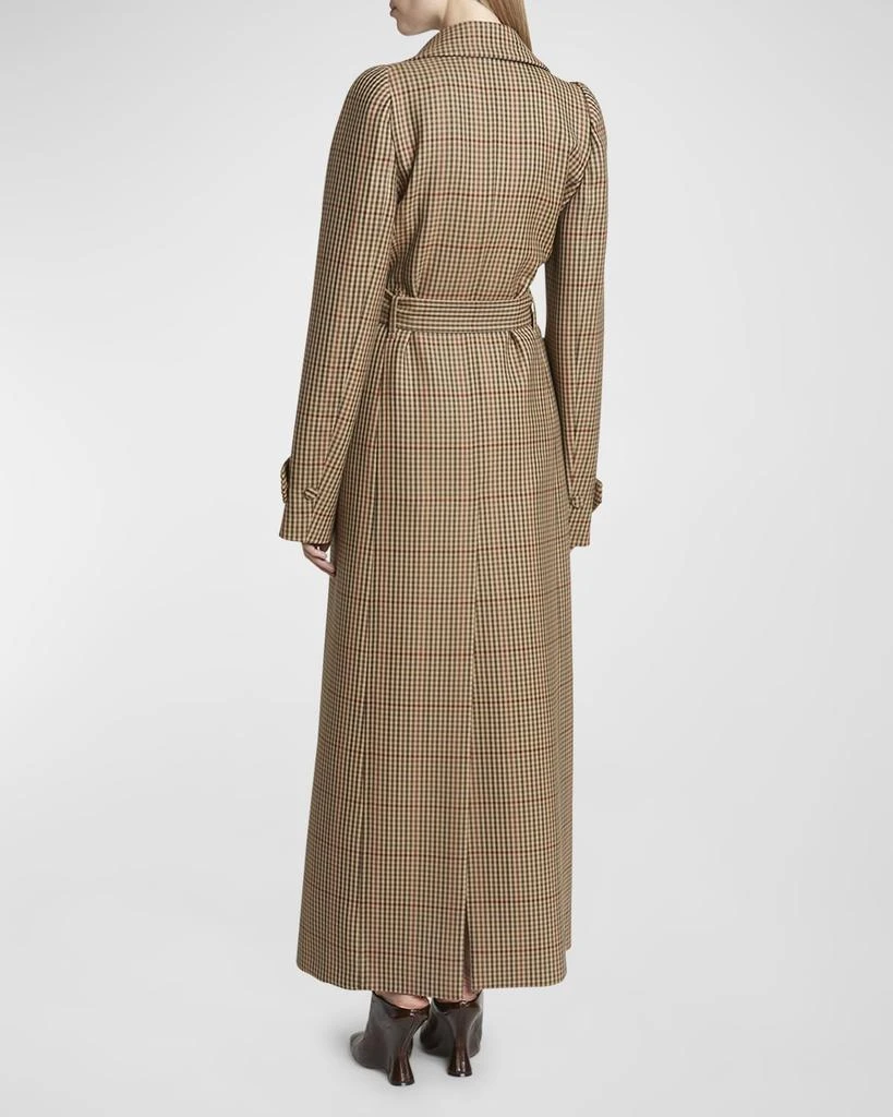 Dries Van Noten Remis Wool Check Belted Trench Coat 6