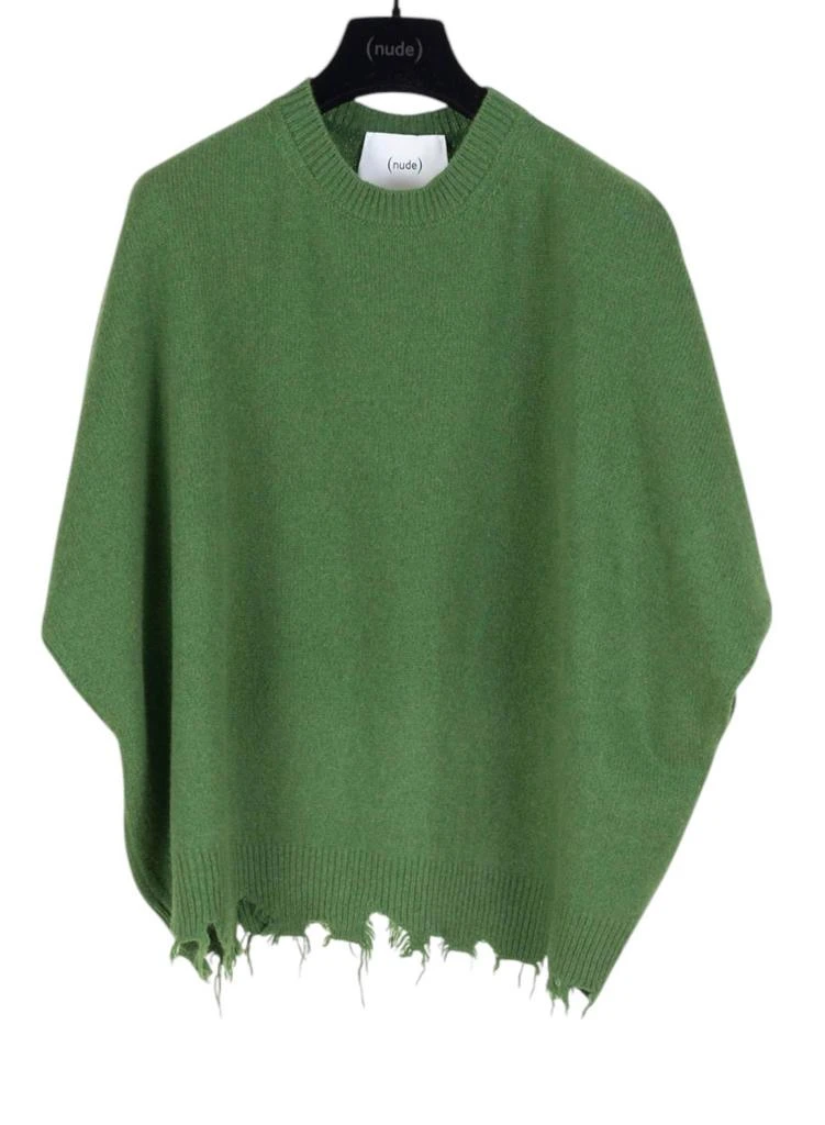 Nude Nude - Women's Crew Neck Short Sleeve Knit with Raw Edges Sweater 1
