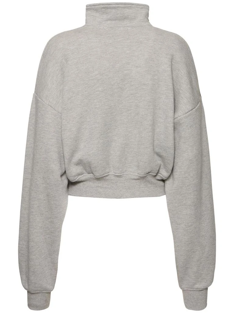 ÉTERNE Cropped Half-zip Cotton Blend Sweatshirt 3