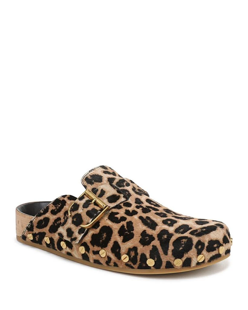 VERONICA BEARD Women's Fern Leopard Print Calf Hair Studded Clogs 1