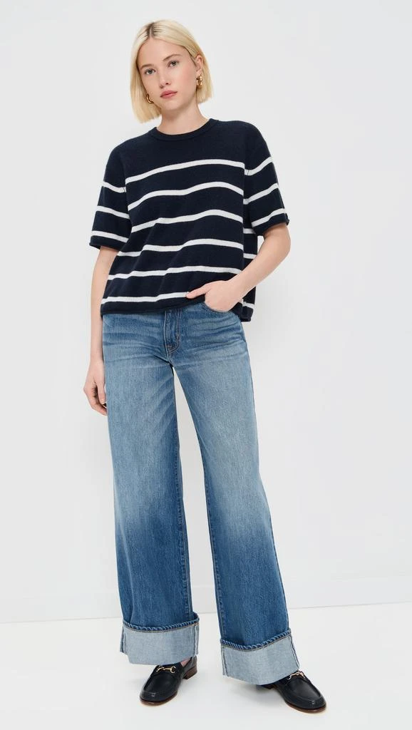 White + Warren Cashmere Roll Trim T-Shirt 4