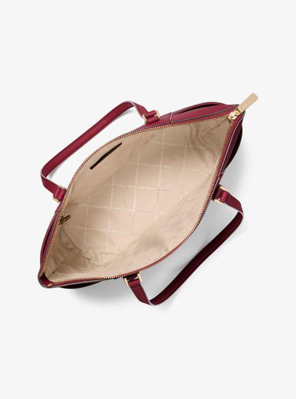 Michael Kors Charlotte Large Saffiano Leather Top-Zip Tote Bag