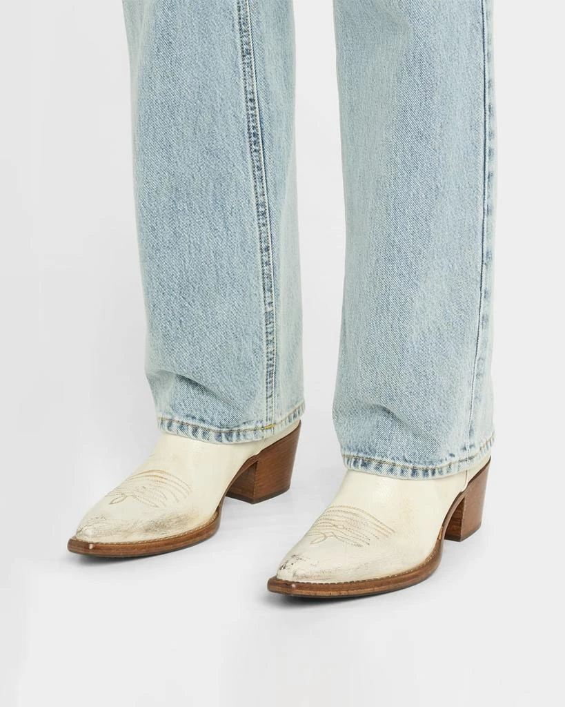 Prada Distressed Calfskin Short Cowboy Boots 2