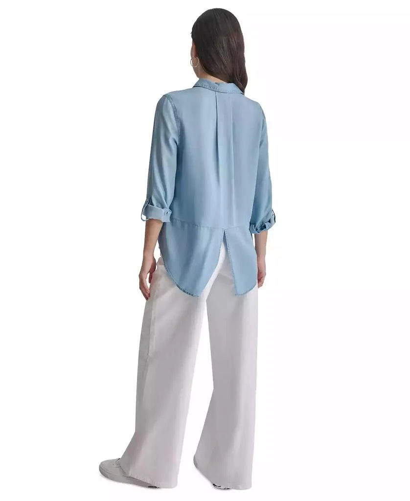 DKNY Women's Roll-Tab-Sleeve Button-Front Shirt 7