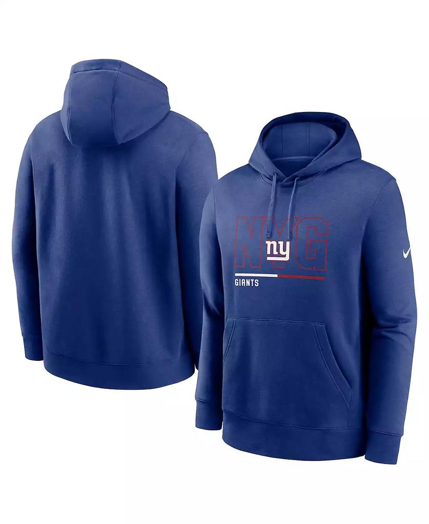 NIKE Men's Royal New York Giants City Code Club Fleece Pullover Hoodie