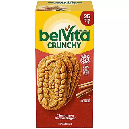 belVita belVita Cinnamon Brown Sugar Breakfast Biscuits, 25 pk., 4 biscuits per pack