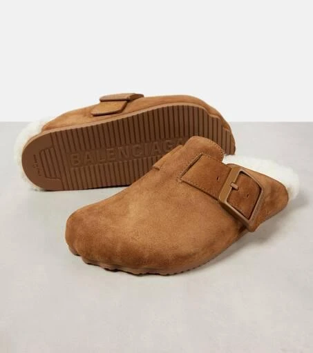 Balenciaga Sunday shearling-lined suede mules 5