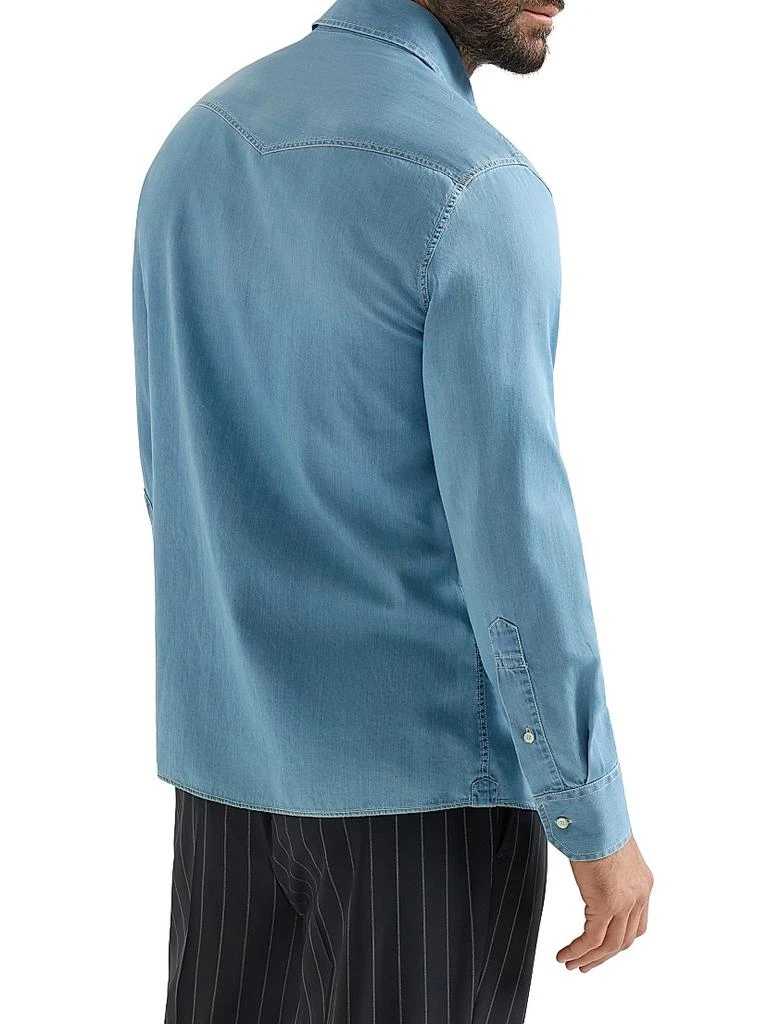 Brunello Cucinelli Lightweight Denim Easy Fit Western Shirt 3